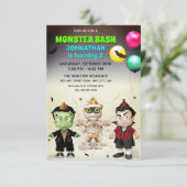 Invitation Fête d'anniversaire de Monster (Debout devant)