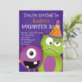 Invitation Fête d'anniversaire de Monster Bash (Debout devant)