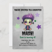 Invitation Fête d'anniversaire de Monster Mash de cheveux cou (Devant)