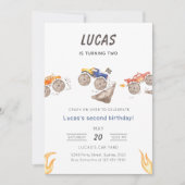 Invitation Fête d'anniversaire de monstres-camions mignons po (Devant)