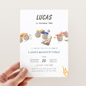 Invitation Fête d'anniversaire de monstres-camions mignons po