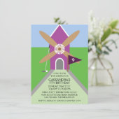 Invitation Fête d'anniversaire de moulin à vent de golf (Debout devant)