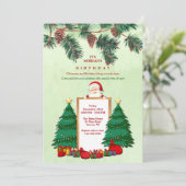 Invitation Fête d'anniversaire de Noël (Debout devant)