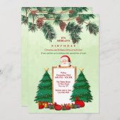 Invitation Fête d'anniversaire de Noël (Devant / Derrière)