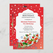 Invitation Fête d'anniversaire de Noël (Devant / Derrière)