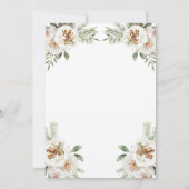 Invitation Fête d'anniversaire de Noël à fleurs blanches d'hi (Dos)