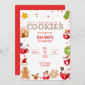 Invitation Fête d'anniversaire de Noël avec Cocoa et Cookie (Devant / Derrière)