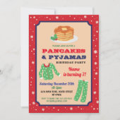 Invitation Fête d'anniversaire de Noël Chaussons et Pancakes (Devant)