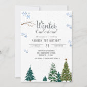 Invitation Fête d'anniversaire de Noël d'hiver dans le Nord (Devant)