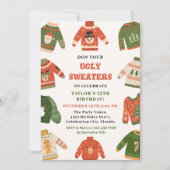 Invitation Fête d'anniversaire de Noël moche Sweet (Devant)