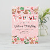 Invitation Fête d'anniversaire de Noël pour 12 ans (Debout devant)