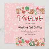 Invitation Fête d'anniversaire de Noël pour 12 ans (Devant / Derrière)