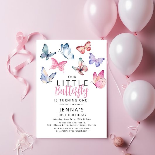 Invitation Fête d'anniversaire de notre petit papillon