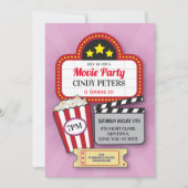 Invitation Fête d'anniversaire de nuit de pellicule (Devant)