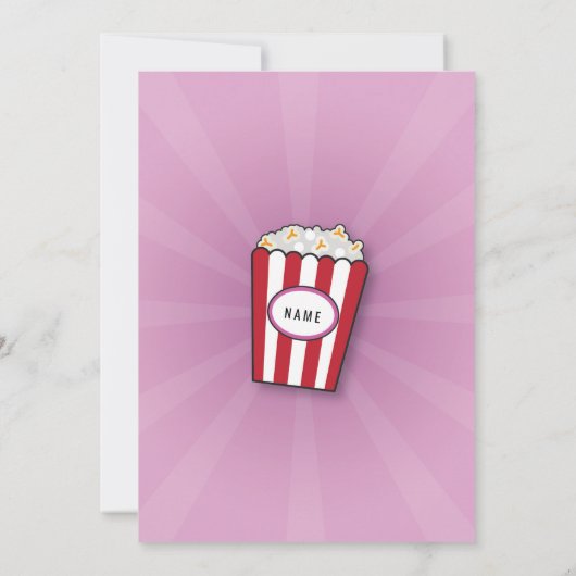 Invitation Fête d'anniversaire de nuit de pellicule (Dos)