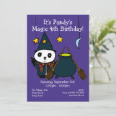 Invitation Fête d'anniversaire de Panda Magicien Mignon (Debout devant)
