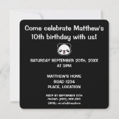 Invitation Fête d'anniversaire de Panda Mignon (Dos)