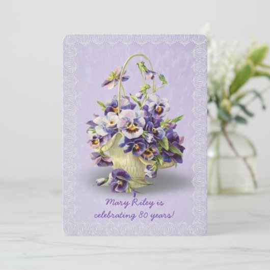 Invitation Fête d'anniversaire de Pansy (Debout devant)