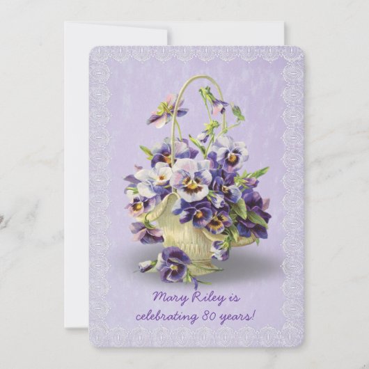 Invitation Fête d'anniversaire de Pansy (Devant)