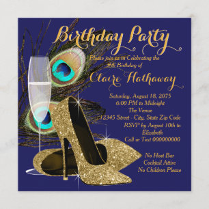 Invitation Fête d'anniversaire de paon
