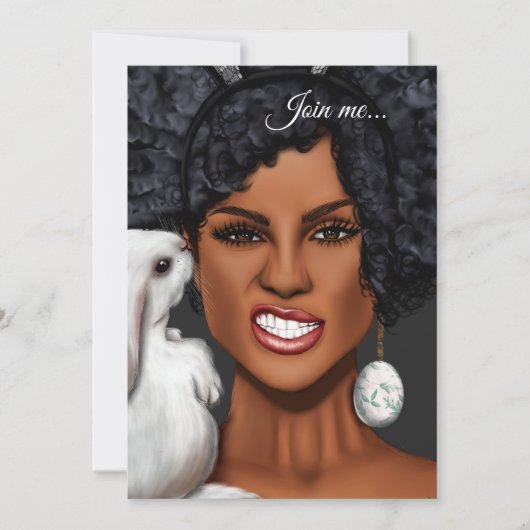 Invitation Fête d'anniversaire de Pâques pour les femmes noir (Devant)