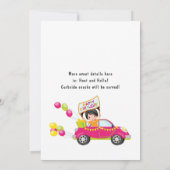 Invitation Fête d'anniversaire de passage en voiture amusante (Dos)
