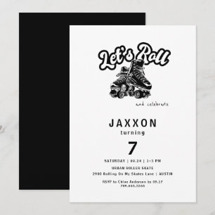 Invitation Fête d'anniversaire de patin à roulettes pour garç