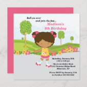 Invitation Fête d'anniversaire de patinage de fille (Devant / Derrière)