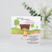 Invitation Fête d'anniversaire de patinage de fille (Debout devant)