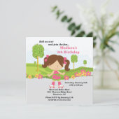 Invitation Fête d'anniversaire de patinage de fille mignonne (Debout devant)