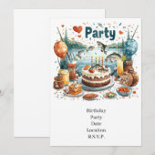 Invitation Fête d'anniversaire de pêche (Devant / Derrière)