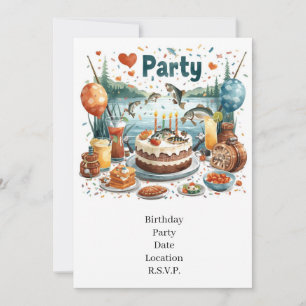 Invitation Fête d'anniversaire de pêche