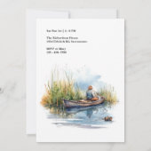 Invitation Fête d'anniversaire de pêche à l'aquarelle pour ho (Dos)