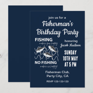 Invitation Fête d'anniversaire de pêcheur