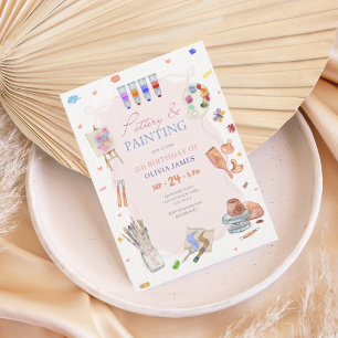 Invitation Fête d'anniversaire de peinture de poterie pour to