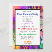 Invitation Fête d'anniversaire de peinture versée (Devant)