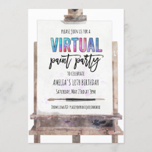 Invitation Fête d'anniversaire de peinture virtuelle sur chev