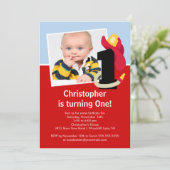 Invitation Fête d'anniversaire de petit garçon de (Debout devant)