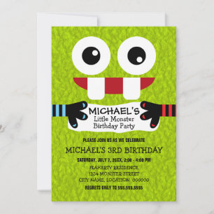 Invitation Fête d'anniversaire de Petit Monstre Mignon