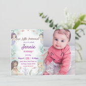 Invitation Fête D'Anniversaire De Petite Sirène Sous La Fête  (Debout devant)