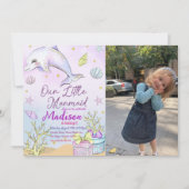 Invitation Fête D'Anniversaire De Petite Sirène Sous La Fête  (Devant)