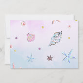 Invitation Fête D'Anniversaire De Petite Sirène Sous La Fête  (Dos)