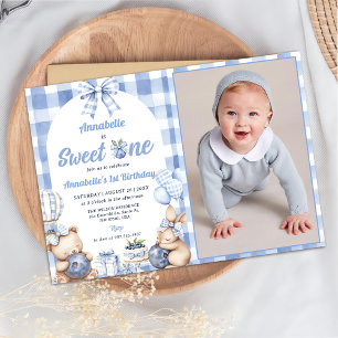 Invitation Fête d'anniversaire de Photo aquarelle Sweet One 1