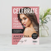 Invitation Fête d'anniversaire de photo de couverture de maga (Debout devant)