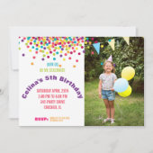 Invitation Fête d'anniversaire de photo de Funfetti (Devant)
