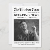 Invitation Fête d'anniversaire de photo de journal de style a (Devant)