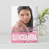 Invitation Fête d'anniversaire de photo de Quinceañera du (Debout devant)