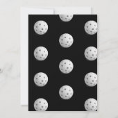 Invitation Fête d'anniversaire de pickleball noir 60 ans (Dos)