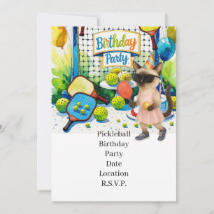 Invitation Fête d'anniversaire de Pickleball pour Amoureux de