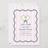 Invitation Fête d'anniversaire de pickleball Preppy Dinks & D (Devant)